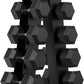 Hex Dumbbell Sets with Rack, 60-550 lb Rubber Encased Exercise & Fitness Dumbbells Set with Rack Option, Hand Weight for Strength Training, Weight Dumbbells