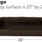 Furhaven Cooling Gel Dog Bed for Large/Medium Dogs w/ Removable Bolsters & Washable Cover, For Dogs Up to 55 lbs - Plush & Suede Sofa - Espresso, Large