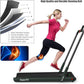 GYMAX Walking Pad, 2 in 1 Free Installation Under Desk Treadmill with Smart App, Remote Control & LED Display, 2.25HP Foldable Portable Compact Running Machine for Small Spaces Home Office