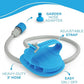 Aquapaw 5-in-1 Horse & Dog Bath Brush & Curry Comb - XL Blue Silicone - Includes 3-ft Shower Hose Attachment & Adapter - Adjustable Spray Scrub Massager - Dog Grooming Supplies