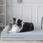 KOPEKS Orthopedic Memory Foam Dog Bed 7" Inch Thick Extra Large Dog Bed With Pillow Grey 50"x34"x10" Includes Waterproof Liner and Durable Removable Cover With Smart Design