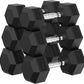 PAPABABE Hex Dumbbell Set, 45-135 lb Rubber Encased Home Gym Dumbbells, Weights Dumbbells Set for Women & Men, Hand Weight with Anti-Slip Grip
