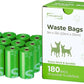 Typlastics Poop Bags for Dogs,180 Bags, Waste Refuse Cleanup, Doggy Roll Refills for Outdoor Puppy Walking and Travel, Leakproof and Tear Resistant, Unscented, 12 Pack of 15, Lime Green