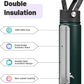 22oz Stainless Steel Bottles with 3 Lids Sport Insulated Water Bottle,Army Green