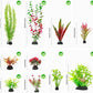 18-Piece Artificial Aquarium Plants Decorations – Large Set with Red & Green Foliage, Fish Tank Decor for Betta, Goldfish, Freshwater & Saltwater Tanks, Weighted Bases