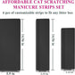 Cat Nail File Scratching Strips - 6 Pcs Cat Scratcher Liner for Litter Box, 3 Pairs Peel Stick Cat Strips in Different Sizes - Recommended for Litter Box Use (Black)