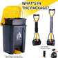 Pooper Scooper 2 Pack with 20 Litre Step Dog Poop Trash Can, 28" Long Handle Dog Poop Scoopers for Large Small Dogs Heavy Duty, Removable Inner Bucket for Outdoors, 50 Waste Bags Included
