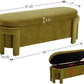 Kmax 50" Storage Ottoman Bench Modern Velvet Entryway Bench Comfy Upholstered End of Bed Bench for Hallway Entrance Bedroom Corner, Olive Green