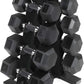 WF Athletic Supply Rubber Encased Hex Dumbbells with Rubber Grip Contoured Handle for Muscle Toning, Strength Building & Full Body Workout