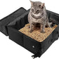 Portable Cat Travel Litter Box with Zipped Lid, Foldable Travel Litter Box, No Leakage, No Smell, Waterproof, Easy to Carry, Easy to Use in Hotels, Car