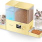 Rojeco 36Cups/8.5L Pet Automatic Cat Feeder and Gravity Water Dispenser,Stainless Steel Bowls 2-in-1 Set Large Capacity 5L Food Feeder and 3.5L Water Fountain for Cats,Pets,Small Dogs,Yellow
