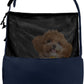 Dog Sling Carrier for Small Dogs and Cats, Lightweight Collapsible Pet Travel Bag with Adjustable Strap, Side Pockets & Breathable Mesh (Navy Blue, 15.7" L x 5.9" W x 8.6" H)