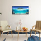 Tropical Island Coral Reef Landscape Canvas Wall Art for Living Room,Unique View Split Waterline Scenery,Beautiful Nature Summer Travel Scenic Picture Print Artwork Painting Decor,Inner Frame 20x40