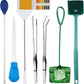 Fish Tank Cleaning Tools, 8 in 1 Aquarium Feeder Tools Kit, Aquarium Plants Cleaner, Stainless Steel Feeding