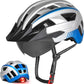 VICTGOAL Bike Helmet for Men Women with Led Light Detachable Magnetic Goggles Removable Sun Visor Mountain & Road Bicycle Helmets Adjustable Size Adult Cycling Helmets