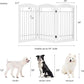Spirich Freestanding Wire Pet Gate for Dogs, Tall Dog Gate for The Houes, Doorway, Stairs, Pet Puppy Safety Gate with Sliver Wire 60 Inches Extra Wide, 30 Inches Tall, 3 Panels, White