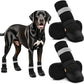 Hcpet Dog Shoes, Dog Boots & Paw Protectors for Winter Snowy Days, Rainy Weather, Outdoor Anti-Slip Sole Dog Booties for Hardwood Floor Black-Leg 6