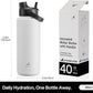 40 oz Insulated Water Bottle with 2-in-1 Straw and Spout Lid, Keep Cold 24H, Leak-Proof, BPA-Free, Double Wall Stainless Steel Water Bottle for Sports, Gym, Travel, and School (Oracle Kittens)