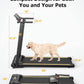 UREVO Treadmill with Desk Workstation, Walking Pad Treadmills for Home Office, Under Desk Compact Design Treadmill with HIIT Programs, Remote Control, LED Display