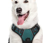 Eagloo Dog Harness Large Breed, No Pull Service Vest with Reflective Strips and Control Handle, Adjustable and Comfortable for Easy Walking, No Choke Pet Harness with 2 Metal Rings, Dark Green, XL