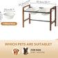 8.7inch Ceramic Adjustable Raised Double Bowls Set with Stand, 3 Heights Elevated, 2 Placement Options, Food and Water Dishes for Large Dog(Double Bowls+Stand, Reactived Glaze -White)