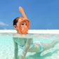 QingSong Kids Snorkel Mask Full Face, Snorkeling Set with Camera Mount, Foldable 180 Degree Panoramic View Snorkeling Gear Anti-Fog Anti-Leak