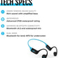 H2O Audio TRI 2 Multisport Waterproof Bone Conduction Open Ear Headphones, Bluetooth 5.3 for Running and Cycling, MP3 Mode for Swimming, 8GB Memory, 8.5-Hour Battery, Black/Blue