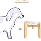Ceramic Slow Feeder Dog Bowls Elevated for Small and Medium Breed with Wooden Stand, 1.5 Cups Dog Dishes to Slow Down Eating, Anti-Gulping Pet Feeding Dishes,White