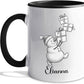 Customized Snowman White Coffee Cups Gift For Daughter Son Kids, Unique Snowman Accent Coffee Mug 11 15 Oz, Personalized Name Snowmen Ceramic Teacup Gift For Boyfriend Girlfriend Birthday Christmas
