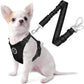 SlowTon Dog Seat Belt Harness for Car, Dog Car Harness Adjustable Mesh Breathable & Dog Seatbelt Safety Tether with Elastic Bungee for Small Medium Large Pets(Black, Double Clip, XXS)