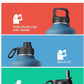 Half Gallon Water Bottle Insulated with Straw & 3 Lids, Coolflask 64 oz Water Jug Large Metal Stainless Steel Wide Mouth for Sports, Gym or Office, Non-BPA Keep Cold 48H Hot 24H, Samurai Cyan