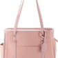 Fashion Dog Carrier Purse, Premium Leather Cat Carrier Bag, Airline Approved Soft Sided Pet Travel Tote Bag with Pockets Pink