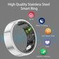 Smart Ring Health Tracker, Fitness Sleep and Heart Rate Monitor Smart Ring, Waterproof Bluetooth Fitness Tracker Ring IPX68 Waterproof (Silver, 7)
