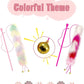2 Pack Cat Wand Toy, Rainbow Cat Feather Toys with Bells, Teaser Wand with Soft Furry Tail, Interactive Toys for Indoor Cats & Kitten & Kitty
