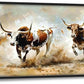 Highland Cow Large Wall Art Wild Animal Running Pictures Farmhouse Rustic Longhorn Wall Decor Canvas Print Painting Artwork for Bathroom Living Room Bedroom 60L" x 30W"