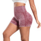 CHRLEISURE Women's 4 Packs Workout Gym Shorts, High Waisted Butt Lifting Scrunch Butt Seamless Booty Shorts