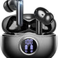 A10 Pro Wireless Earbuds, Bluetooth 5.3 Headphones HiFi Stereo 50H Playback LED Digital Display Ear Buds with ENC Noise Canceling Headset, IPX7 Waterproof Earphones for Gym/Running/Work