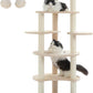 PETEPELA 61" Cat Tree for Indoor Cats, [6-Levels] Cat Climbing Tower with 9 Sisal Scratching Posts and Replaceable Dangling Ball &Top Perch, Beige