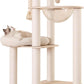 59" Modern Cat Tree Multi-Level Large Cat Tower Heavy Duty Cat Tree with Hammock,Cotton Scratching Post and Washable Cushions