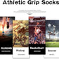 2 Set Anti-Slip Grip Soccer Socks with Shin Guard Sleeves, Sports Athletic Socks for Men Women