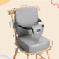 HOMEAL Toddler Booster Seat for Dining Table with Backrest and Adjustable Straps, Breathable Booster Seat for Kitchen Chair, Portable Non-Slip Bottom Booster Seat for Table, Light Grey