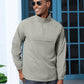 Aulemen Men's Casual Quarter Zip Pullover-Athletic Windbreaker Lightweight Jackets Hiking Golf for Men Mock Neck with Pockets
