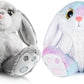 My OLi Bunny Stuffed Animal Pack of 2 Plush Rabbit 7in Stuffed Bunny with Floppy Ear Bedtime Friend Soft Toy Gifts for Girls Boys Kids, Gray & Rainbow