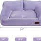 Hollypet Fluffy Plush Pet Cat Couch Sofa Soft Calming Pet Dog Sofa Beds for Medium Small Cats and Dogs, Light Purple