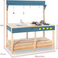 Mud Kitchen Playset for, Outdoor Wooden Toy Play Kitchen Set for Boys and Girls, Kitchen Accessories and Garden Sink with Faucet, Blackboard, Cookware Pot (Blue1)