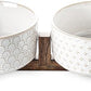 Dog Bowls Ceramic for Small Medium Dogs - 3-Cup Dual Food & Water Bowl Set with Acacia Wood Stand, Non-Slip Anti-Tip Elevated Design