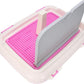 Puppy Dog Potty Tray, Puppy Training Toilet Tray Pet Training Pad Holder, Cat Potty Fence Dog Scheduled Urination Potty Tray, Dog Litter Box for Small and Medium Dogs, Bunny, Cats (Pink)