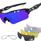 BangLong Polarized Sports Sunglasses Cycling Sun Glasses for Men Women with 5 Interchangeable Lenes for Running Baseball Golf