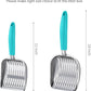 WePet Cat Litter Scoop, Aluminum Alloy Sifter, Kitty Metal Scooper, Deep Shovel, Long Handle, Poop Sifting, Kitten Pooper Lifter, Durable, Heavy Duty, for Litter Box