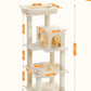 Cat Tree for Indoor Cats, 45.7" Multi-Level Cat Tower with Large Metal Frame Hammock, Cat Condo with 4 Scratching Posts and Top Perch for Small Medium Cat, Beige